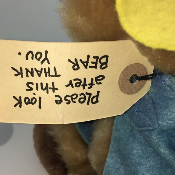 Paddington Bear Plush Darkest Peru To London England 11" Eden Toys Vintage 1975 - Picture 6 of 12